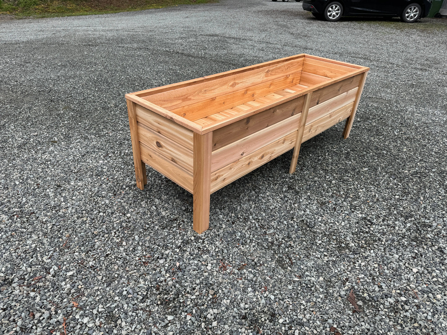 722424 - 72″L x 24″W x 24″H – Western Red Cedar Raised Garden Planter